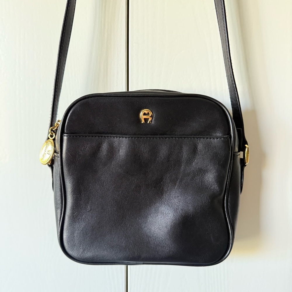 SOLD Etienne Aigner Vintage Black Leather Crossbody Bag